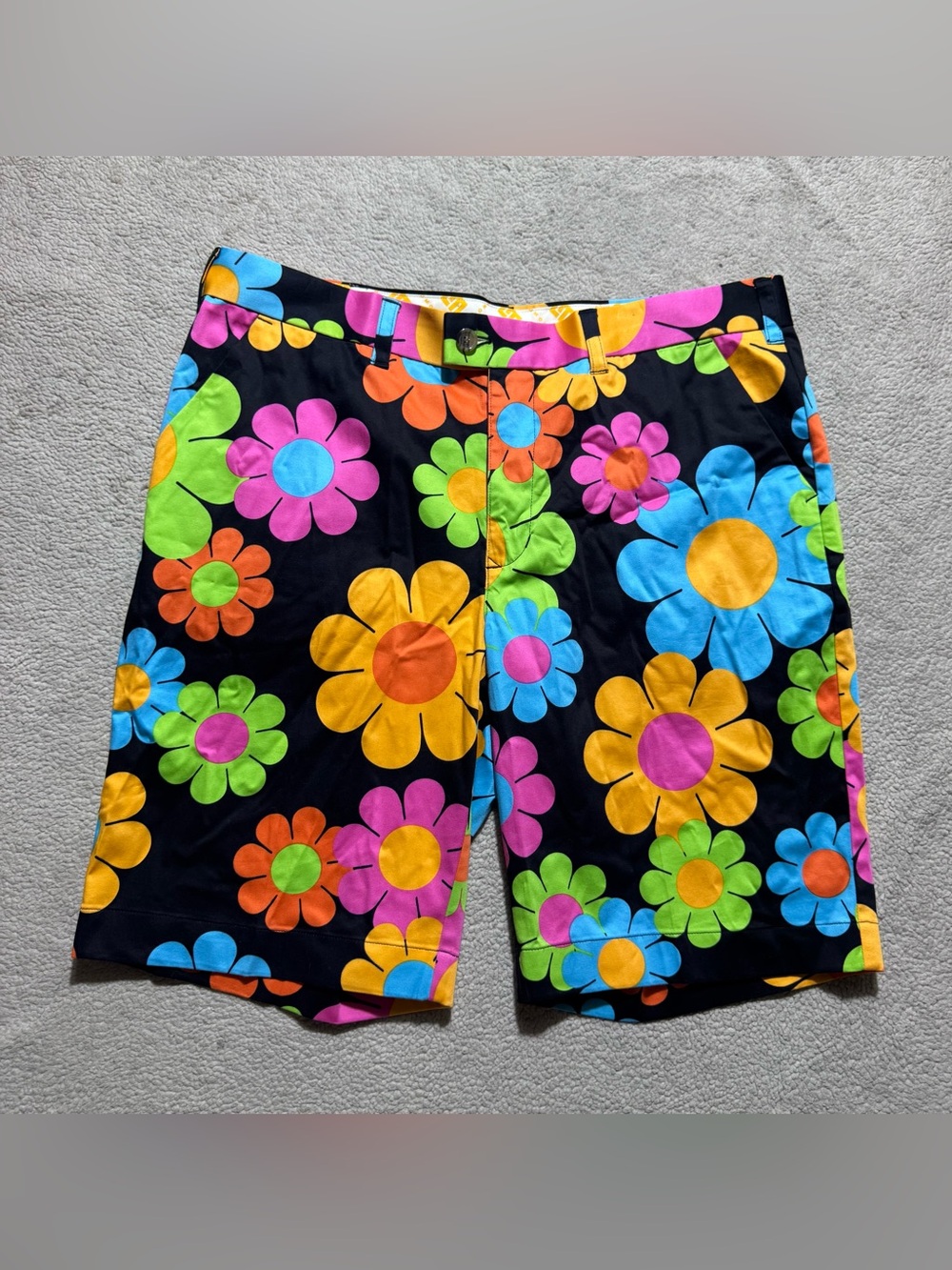 Loudmouth Shorts Mens 38 Colorful Floral Print Golf Sports Mid Rise Chino 38x11